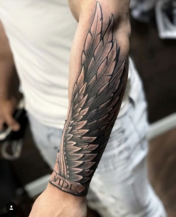 Wing Forearm Tattoos For Guys