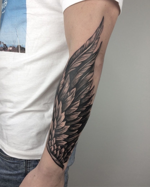 Wing Forearm Tattoos For Guys