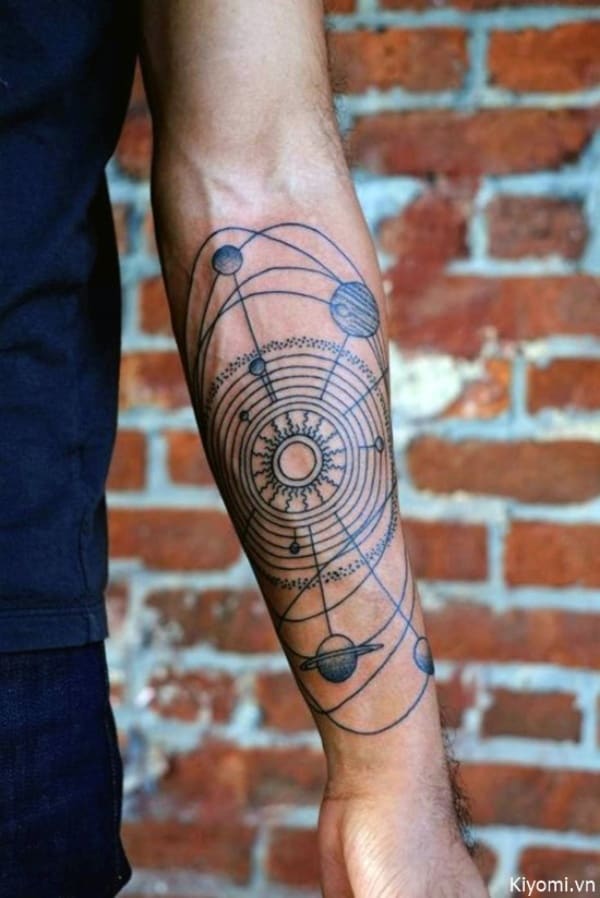 Solar System Forearm Tattoos For Guys