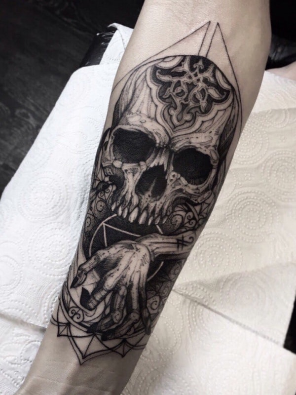 Skull Forearm Tattoos For Guys