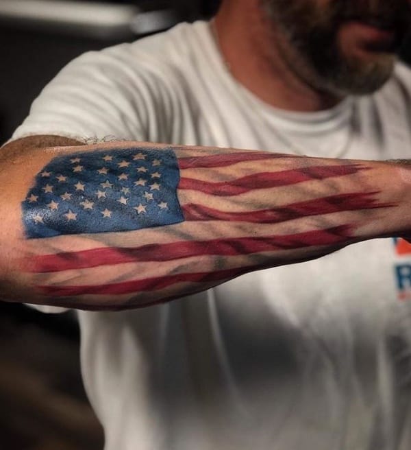 American Flag Forearm Tattoos For Guys