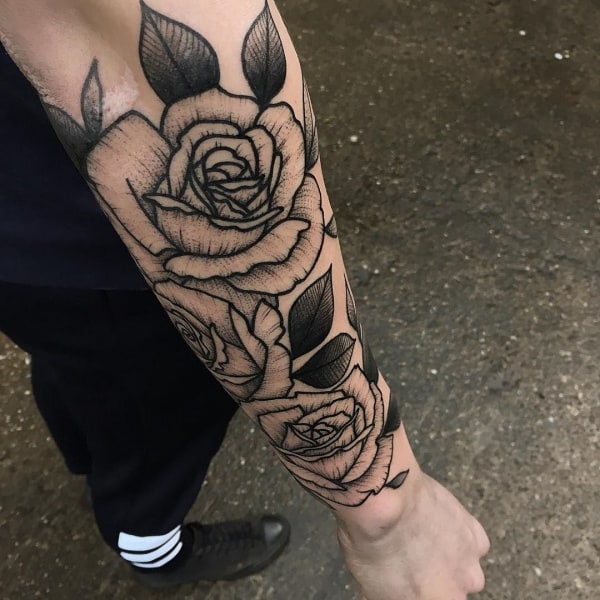 Rose Forearm Tattoos For Guys