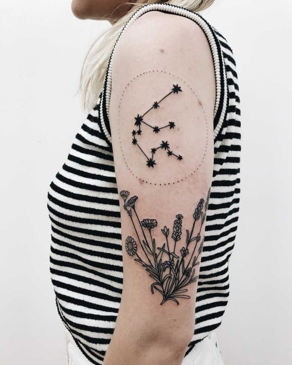 Awesome Aquarius Constellation Tattoo Designs With Meaning