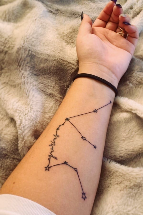 Awesome Aquarius Constellation Tattoo Designs With Meaning