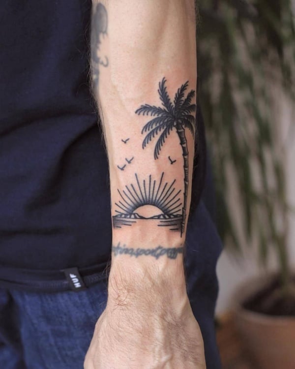 Beautiful Palm Tree Tattoo Designs For Tree Lovers