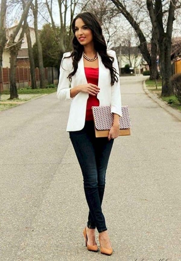 Stylish White Blazer Outfit Ideas For Work