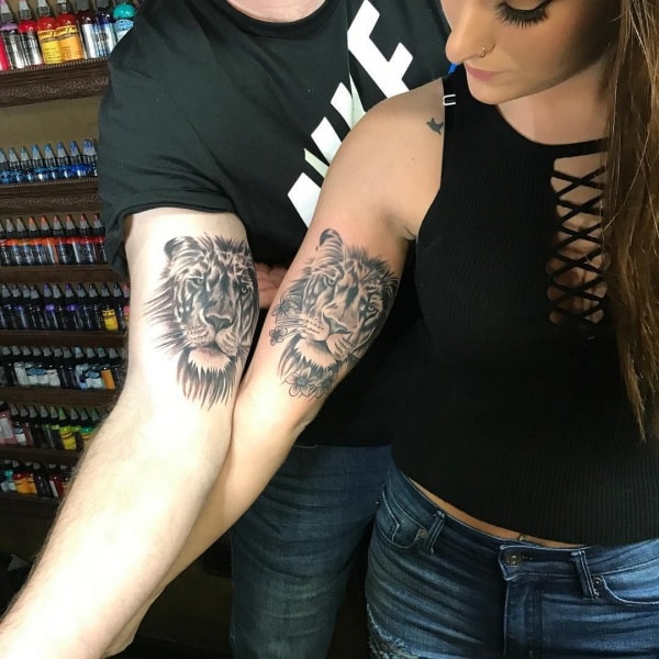 fantastisk far og datter matchende tatoveringer