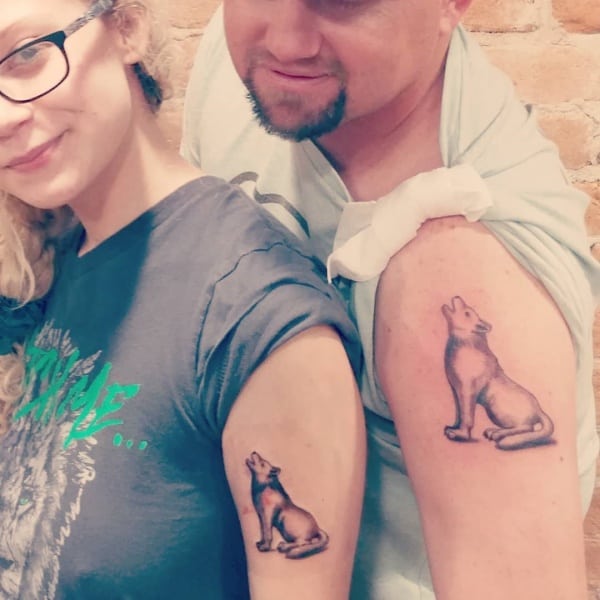 fantastisk far og datter matchende tatoveringer