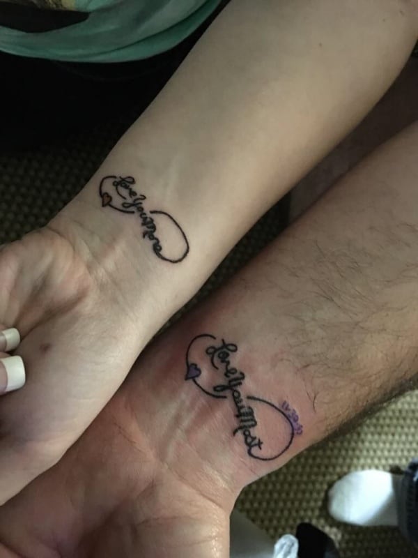 fantastisk far og datter matchende tatoveringer