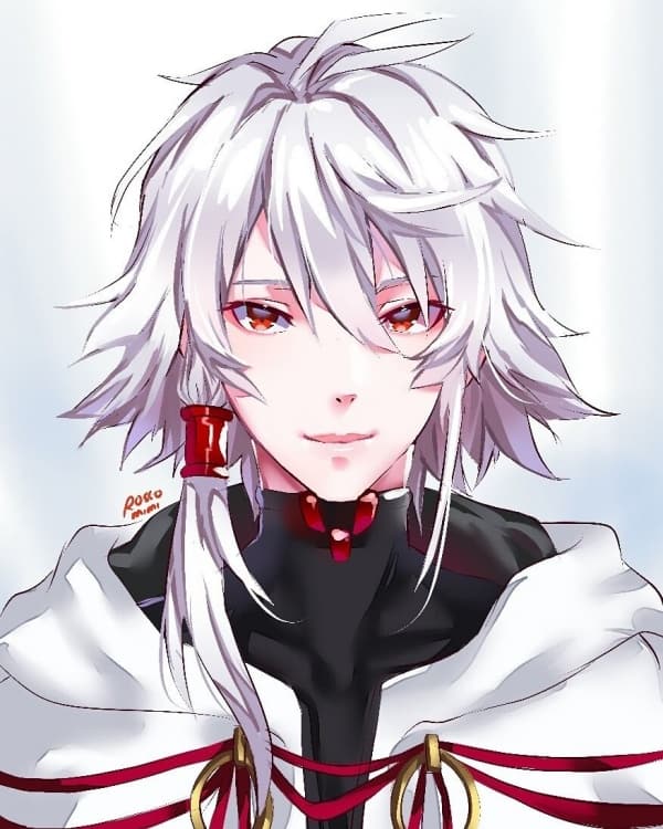 Download Cute Anime Boy White Hair Wallpaper | Wallpapers.com