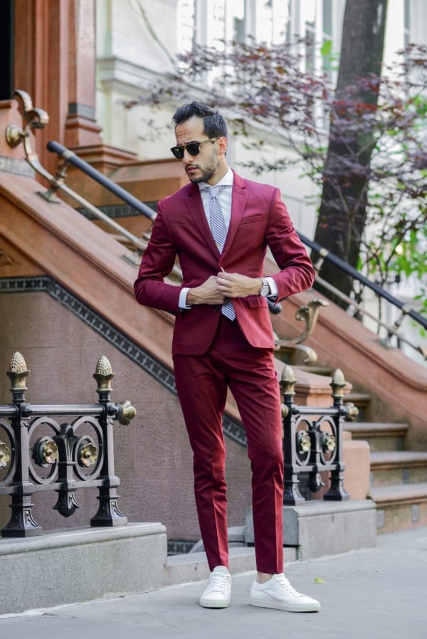 Stylish Suit With Sneakers Outfit Ideas