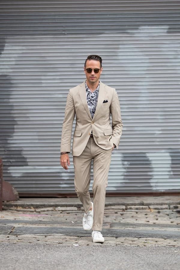 Stylish Suit With Sneakers Outfit Ideas