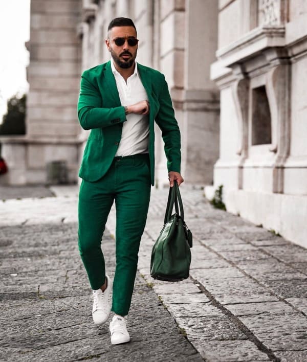 Stylish Suit With Sneakers Outfit Ideas