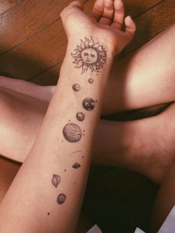 Amazing Solar System Tattoo Designs And Ideas With Meaning