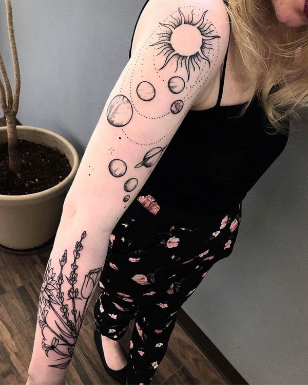 Amazing Solar System Tattoo Designs And Ideas With Meaning