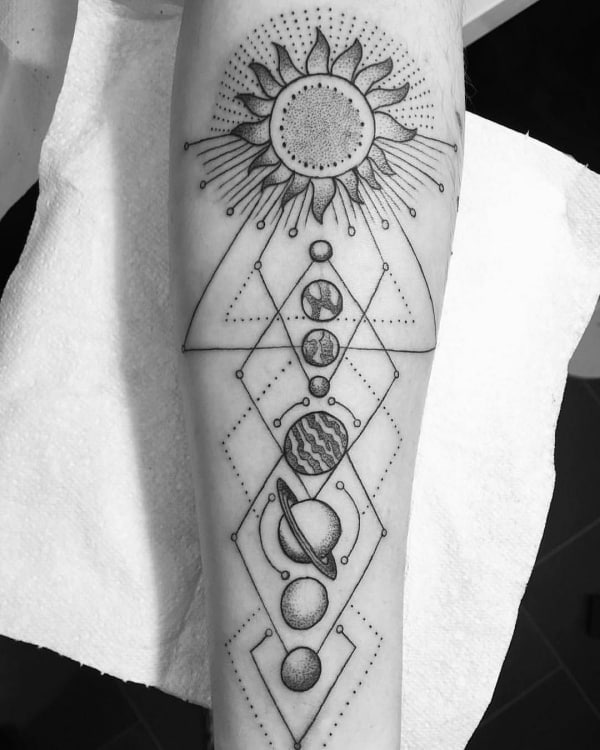 Amazing Solar System Tattoo Designs And Ideas With Meaning