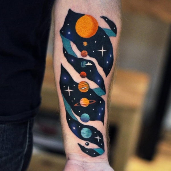 Amazing Solar System Tattoo Designs And Ideas With Meaning