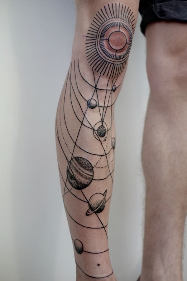 Amazing Solar System Tattoo Designs And Ideas With Meaning