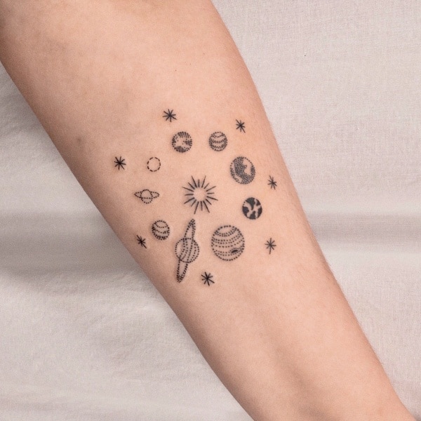 Amazing Solar System Tattoo Designs And Ideas With Meaning