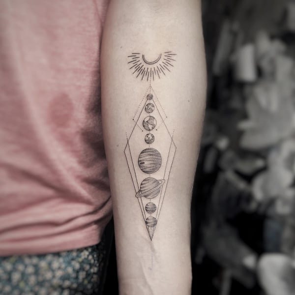 Amazing Solar System Tattoo Designs And Ideas With Meaning