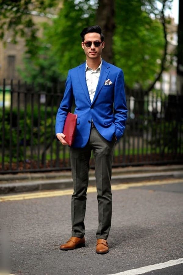 men's blue blazer outfit ideas