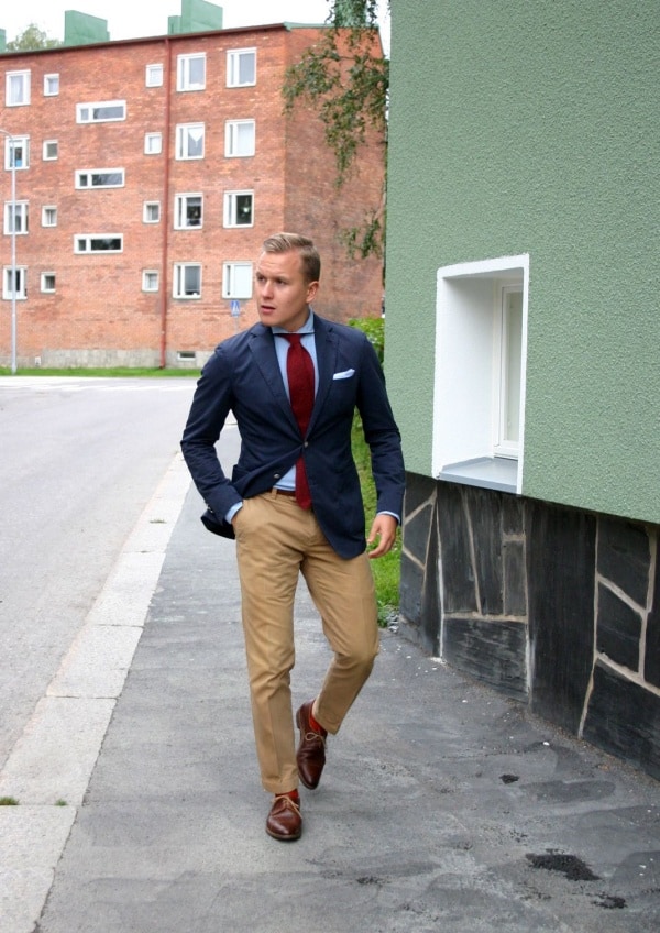 Formal Navy Blue Blazer With Khaki Pants