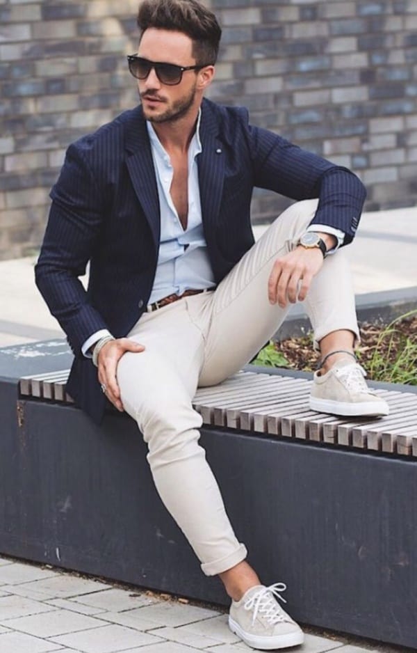 men's blue blazer outfit ideas