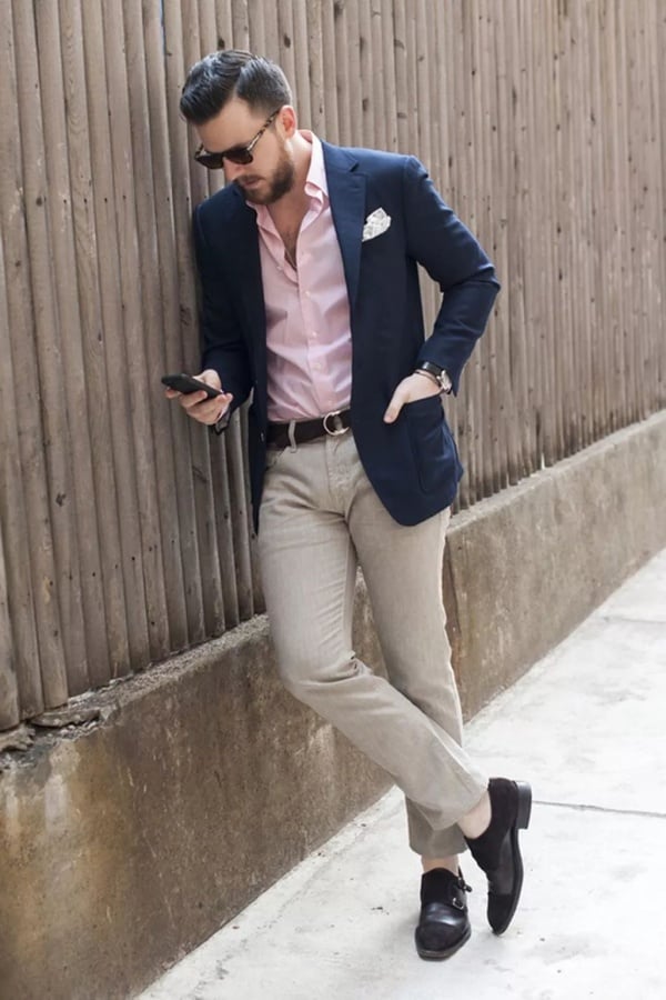 Blue Blazer With Pink Shirt