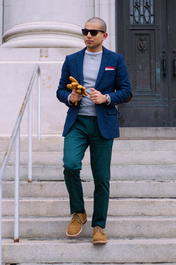 men's blue blazer outfit ideas