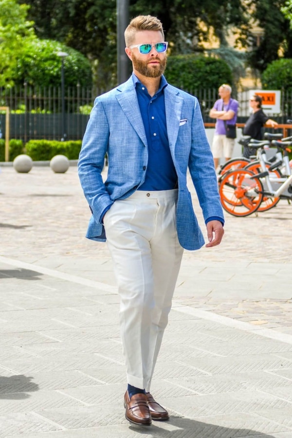 men's blue blazer outfit ideas