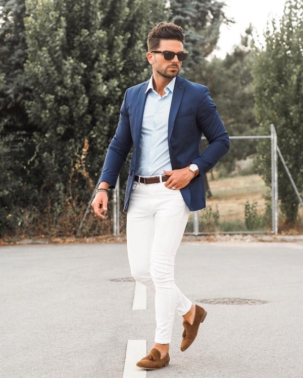 Blue Blazer With Light Blue Shirt