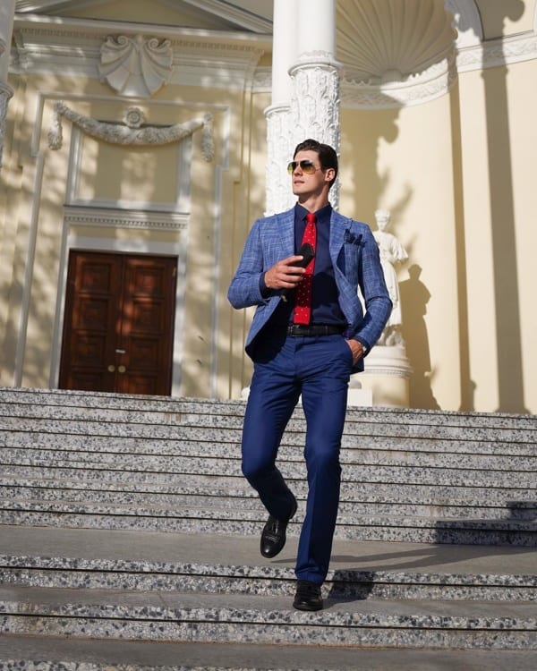 men's blue blazer outfit ideas