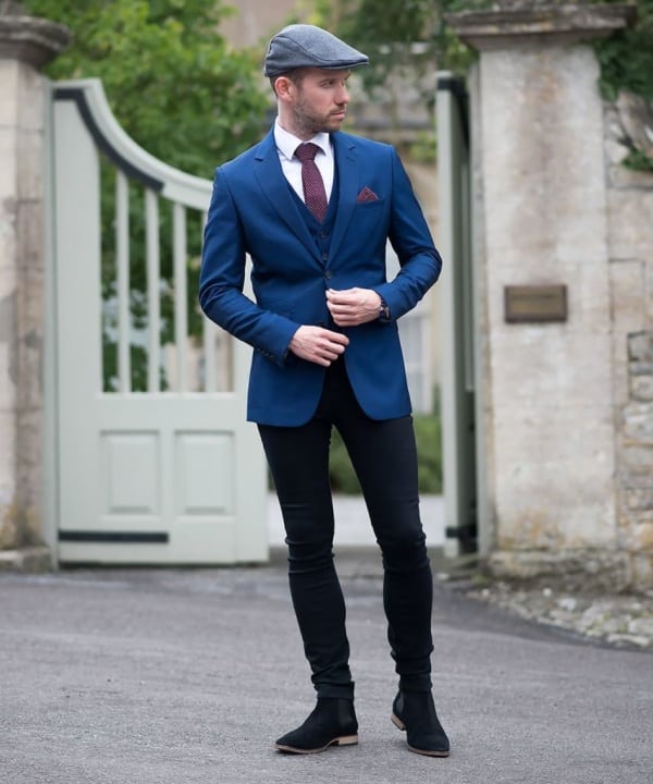 Blue Blazer With Black Denim And White Shirt