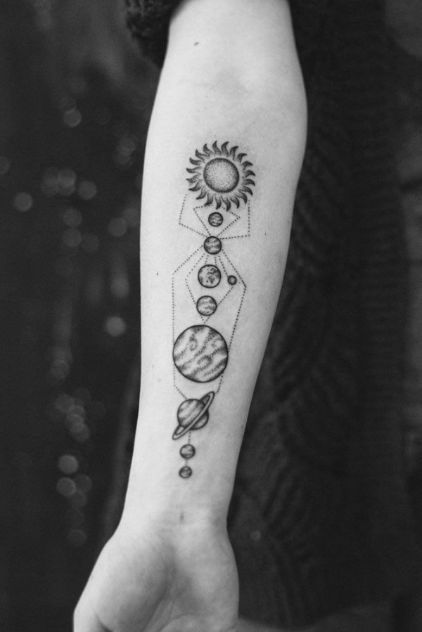 Amazing Solar System Tattoo Designs And Ideas With Meaning