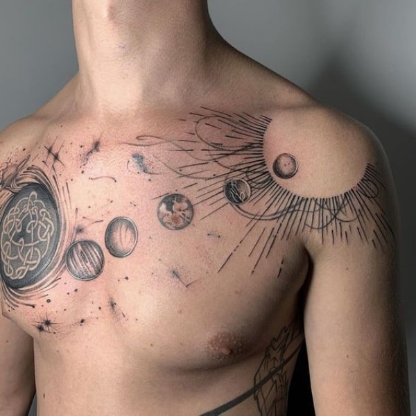 Amazing Solar System Tattoo Designs And Ideas With Meaning