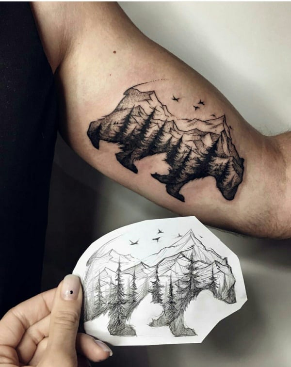 40 Traditional Mountain Tattoo Designs For Men  Old School Ink Ideas