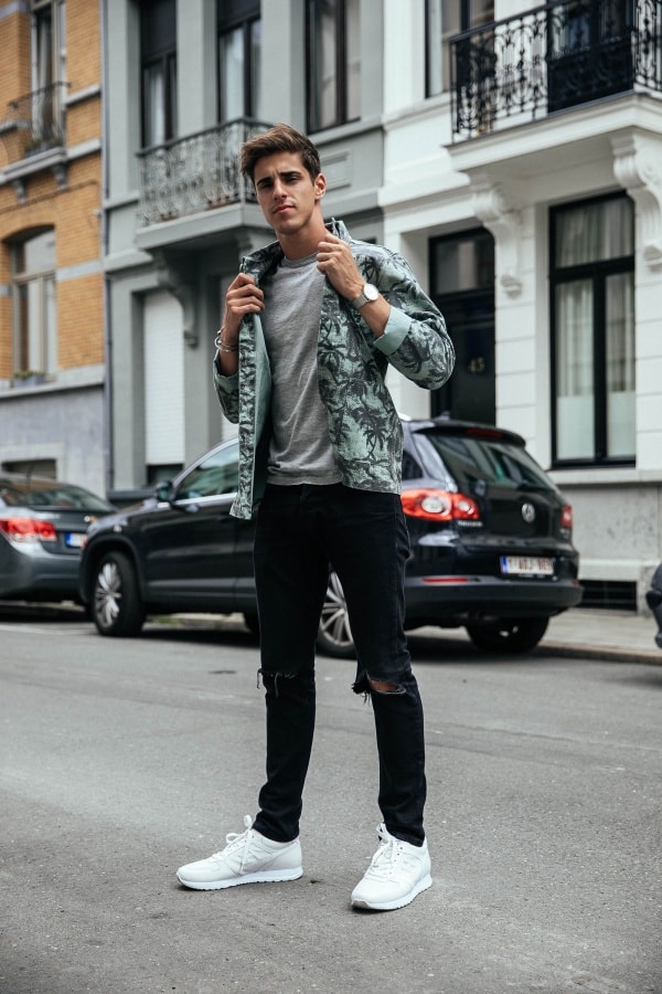 what to wear with black jeans men