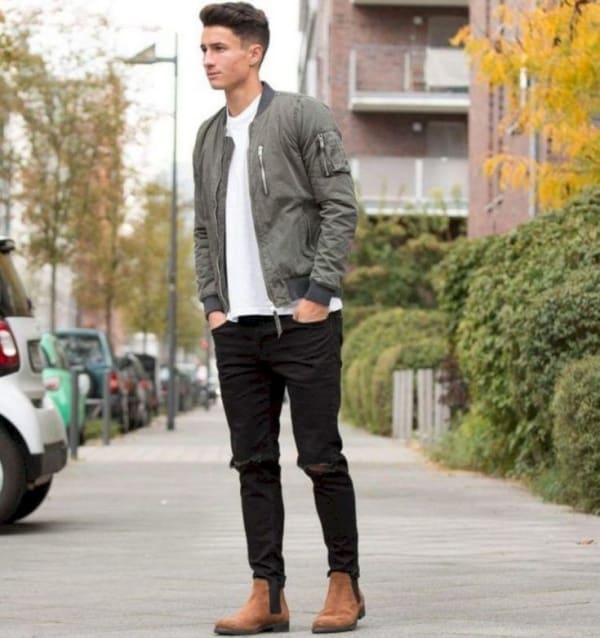 what to wear with black jeans men