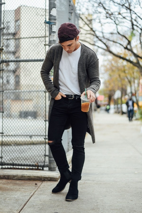 what to wear with black jeans men