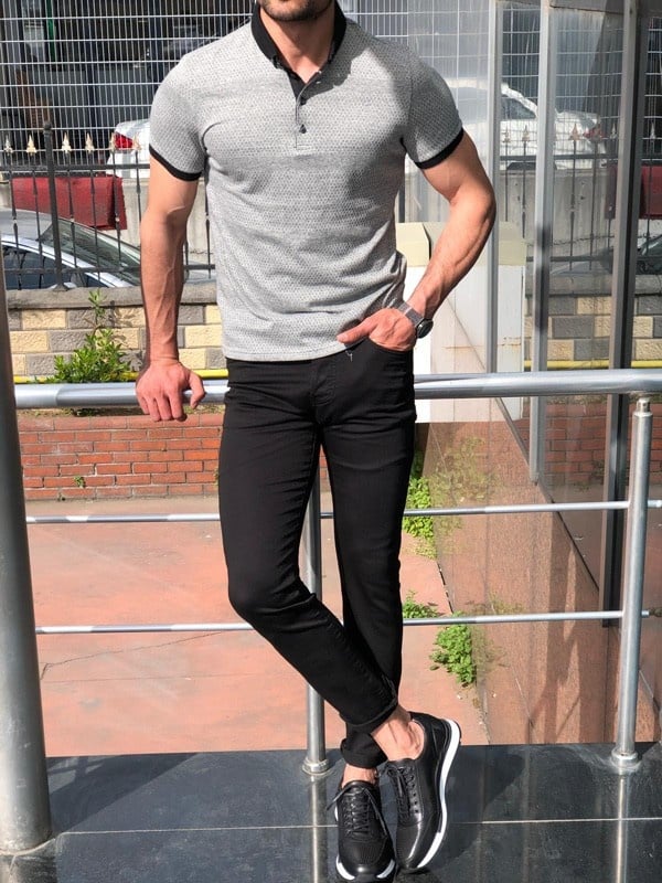 what to wear with black jeans men