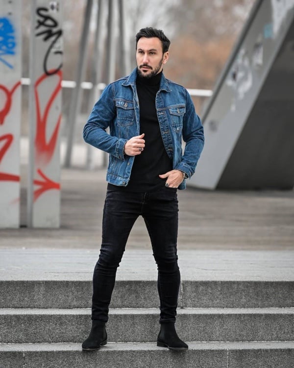 what to wear with black jeans men