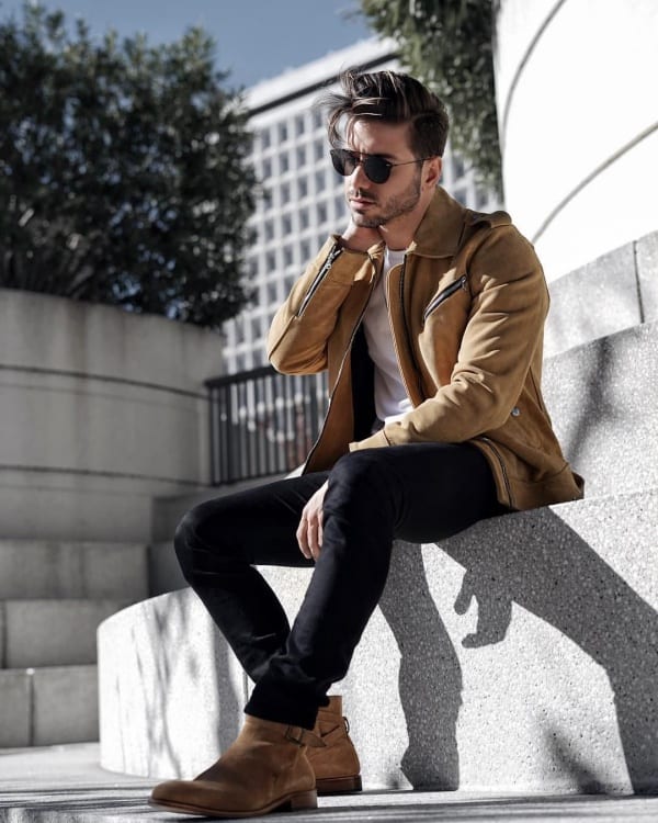 what to wear with black jeans men