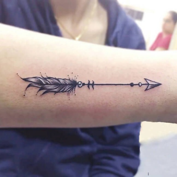 Simple arrow forearm tattoo  Tattoogridnet