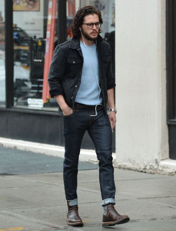 men's denim shirt outfit