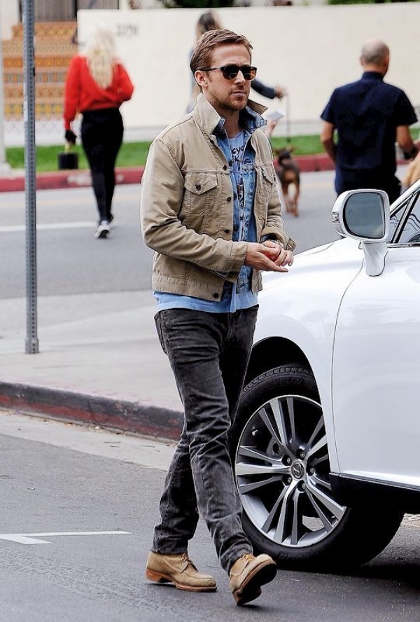 men's denim shirt outfit