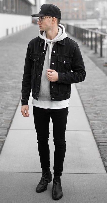 men's denim shirt outfit