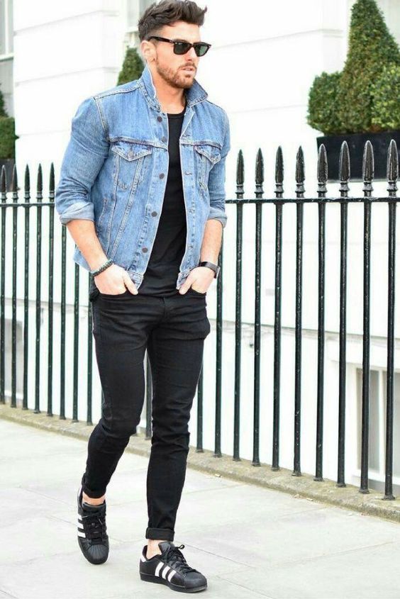 men's denim shirt outfit