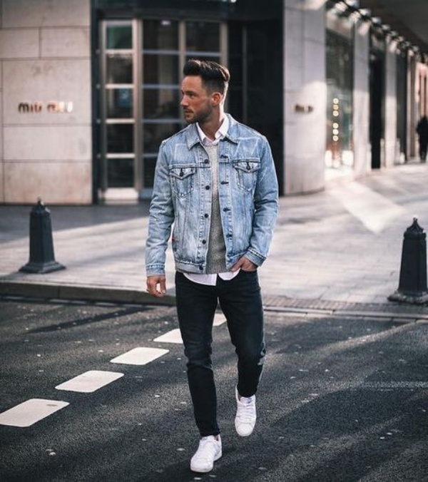 men's denim shirt outfit