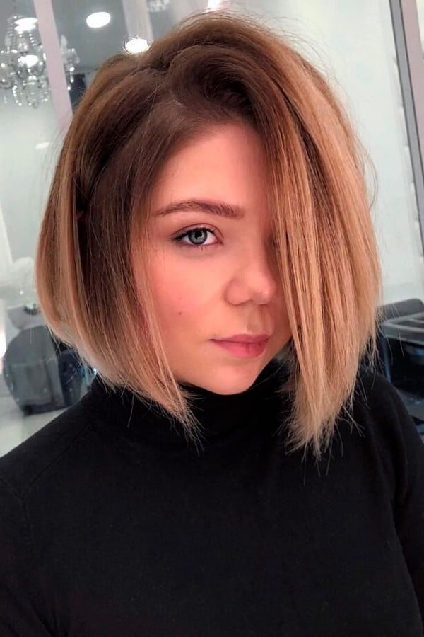 short hairstyles for fat faces and double chins