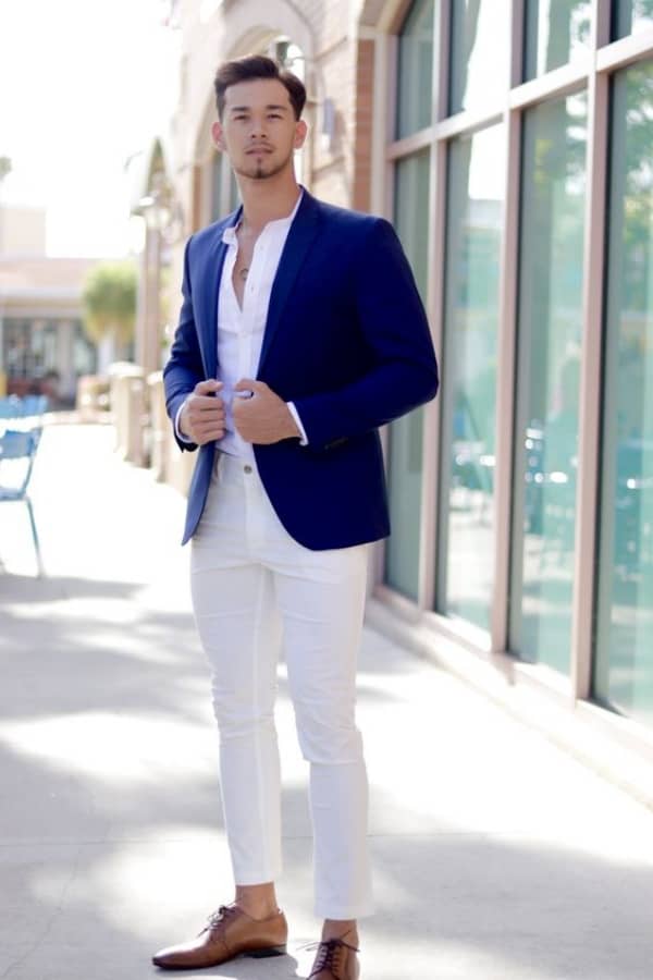 How to Wear Mens Separates Combinations  Blue blazer men Black pants men  Black and grey suit